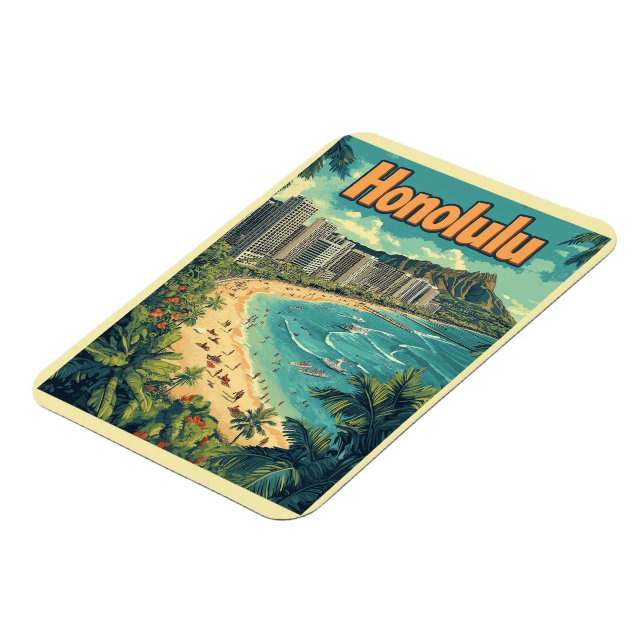 Honolulu - Urban Hawaii Beach Magnet (Vänstra Sidan)