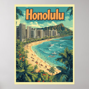 Honolulu - Urban Hawaii Beach Poster