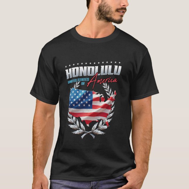 Honolulu USA Minnesgåva T Shirt (Framsida)