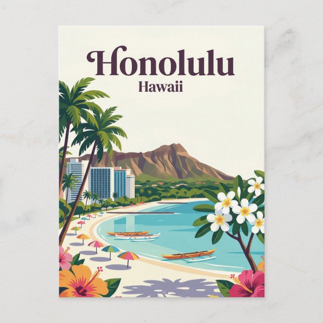 Honolulu USA Vykort (Framsida)
