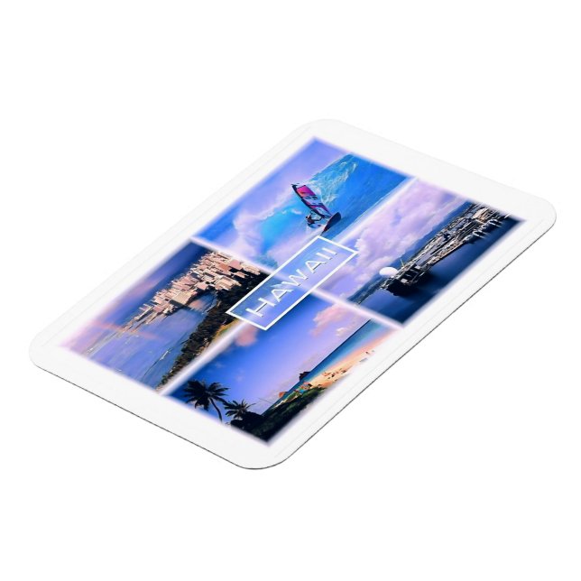 Honolulu view - Perouse - Lanikai Beach Oahu - Magnet (Vänstra Sidan)