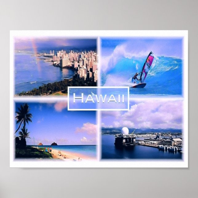 Honolulu view - Perouse - Lanikai Beach Oahu - Poster (Framsidan)