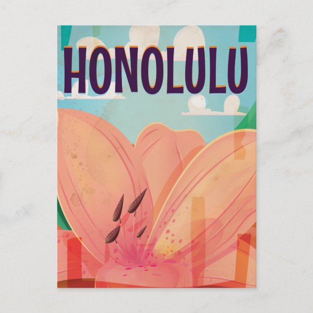honolulu Vintage Resemalj Vykort (Framsida)