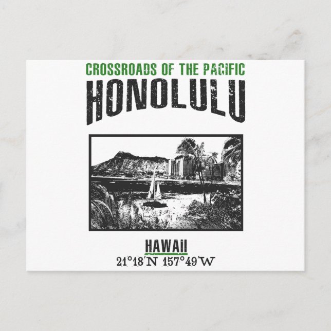 Honolulu Vykort (Framsida)