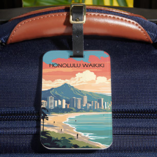 Honolulu Waikiki Beach Hawaii Panorama View Beach Bagagebricka