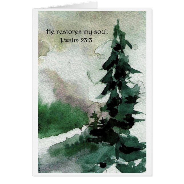 Honom återställanden min soul.    Psalm23:3 Hälsningskort (Framsidan)