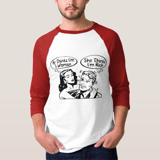 Honom funderare henne funderare tee shirt (Framsida)