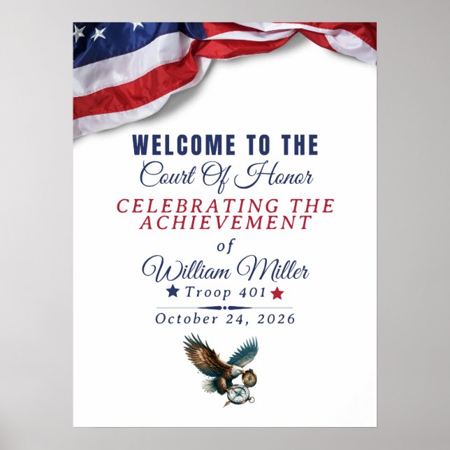 Honor Achievement Event Welcome Sign Poster (Framsidan)