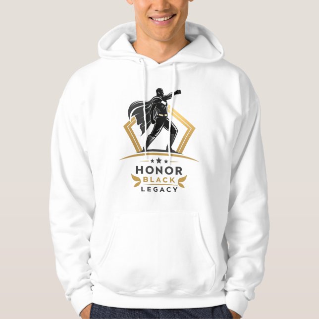 Honor Black Legacy Minimal Hoodie – Gold & Black S (Framsida)