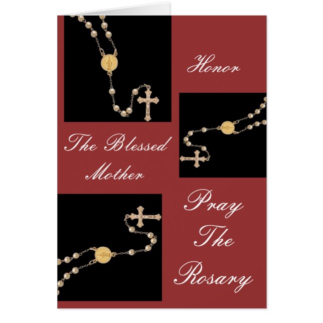 HONOR BLESSED MOR PRAY THE ROSARY HÄLSNINGSKORT (Framsidan)