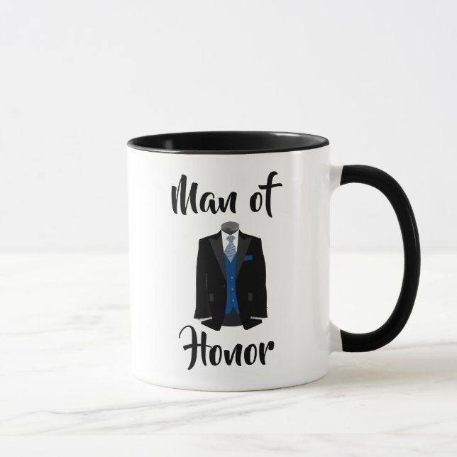 Honor Blue Tuxedo Bröllop Coffee Mugg (Höger)
