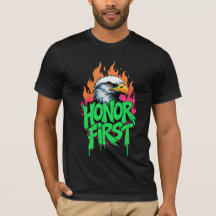Honor First Örn T-Shirt Patriotic USA