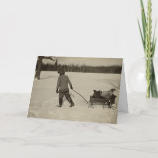 Hönor i snöhelgdagkort helgkort