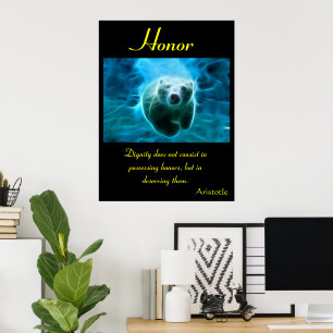 Honor Illuminates Polar Bear's Radiant Aura Poster
