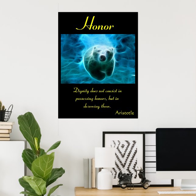 Honor Illuminates Polar Bear's Radiant Aura Poster (Hemmakontoret)