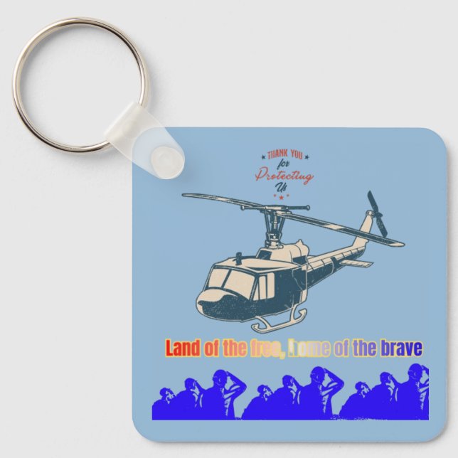 Honor in every thread light blue nyckelring (Framsida)