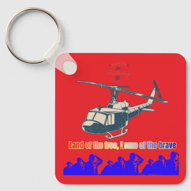 Honor in every thread light bright red nyckelring (Framsida)