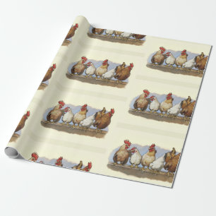 Hönor och Tuppar, kycklingkonst, fjäderfä Presentpapper