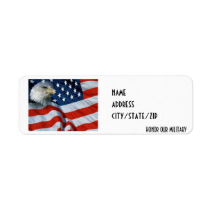 "HONOR OUR MILITARY" ADRESS-ETIKETT RETURADRESS ETIKETT