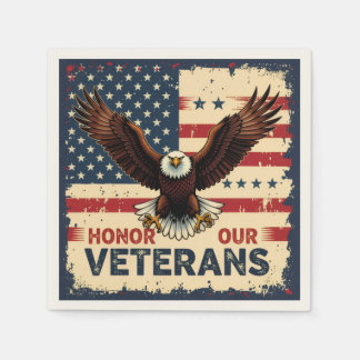  Honor Our Veterans Paper Cocktail Napkins Pappersservett