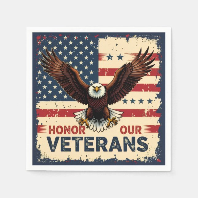  Honor Our Veterans Standard Cocktail Napkins Pappersservett (Framsidan)