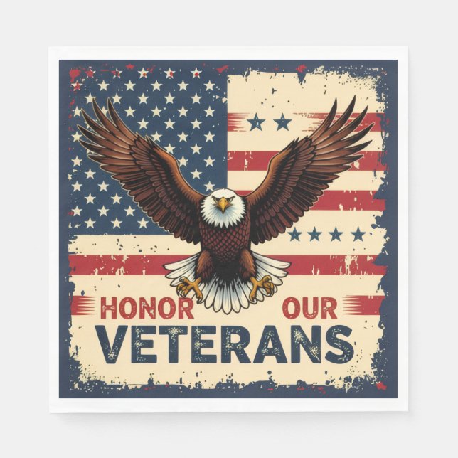  Honor Our Veterans Standard Luncheon Napkins Pappersservett (Framsidan)