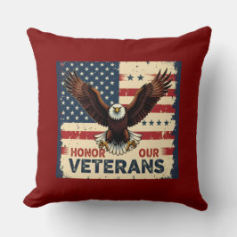 Honor Our Vetrans 20" x 20" Polyester Throw Pillow Kudde