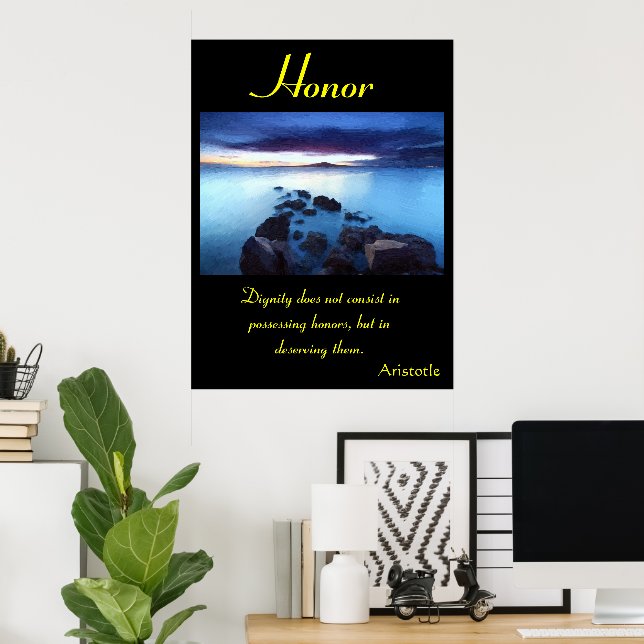 Honor Shines över Serene Ocean Vistas Poster (Hemmakontoret)