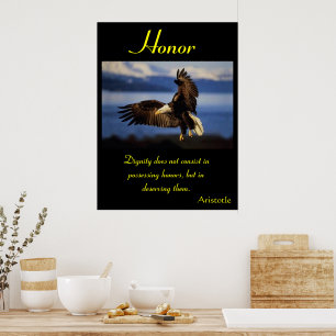 Honor Soars with Eagle's Fierce Majesty Poster