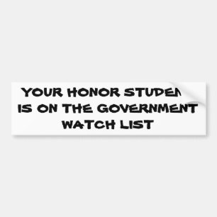 Honor Student Government Watch List Bildekal