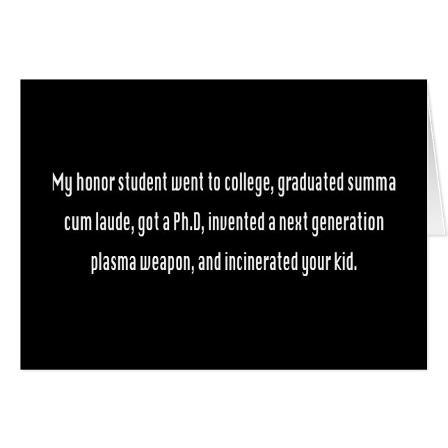 Honor Student Hälsningskort (Framsidan Horizontal)