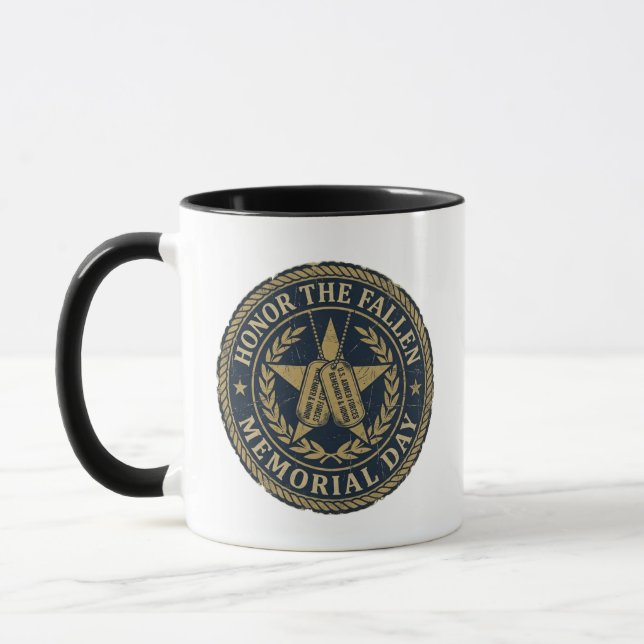 Honor The Fallen Memorial Day Military Emblem  Mugg (Vänster)