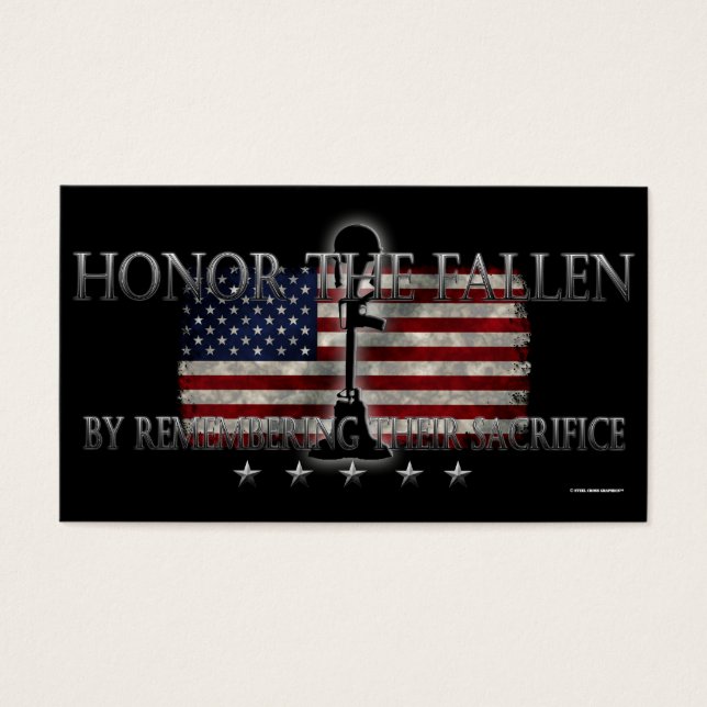 Honor The Fallen Visitkort (Framsidan)