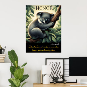 Honor Thrives Amid Serene Koala Rest Poster