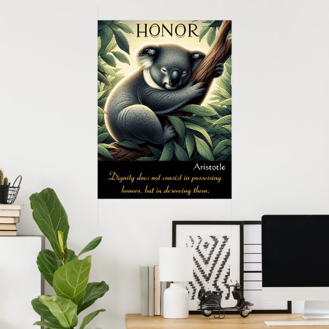 Honor Thrives Amid Serene Koala Rest Poster (Hemmakontoret)