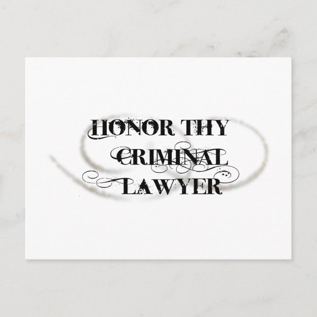 Honor Thy Criminal Lawyer Vykort (Framsida)