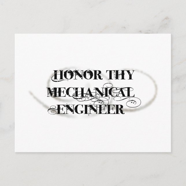 Honor Thy Mechanical Ingenjör Vykort (Framsida)