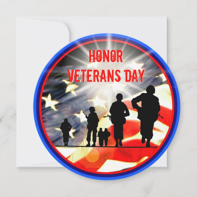 Honor Veterans Day 5.25 x 5.25 Inbjudan Circle (Framsida)