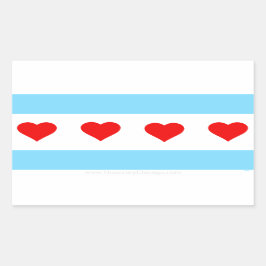 Honorary Chicago Heart Flagga Stickers Rektangulärt Klistermärke