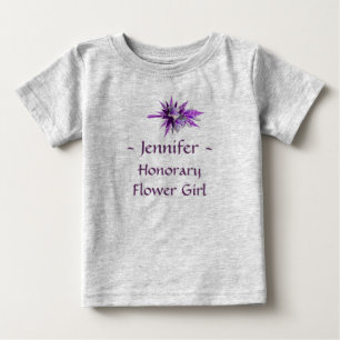 Honorary Flower Girl w/Namn Lila Lily Bouquet (b) T-shirt