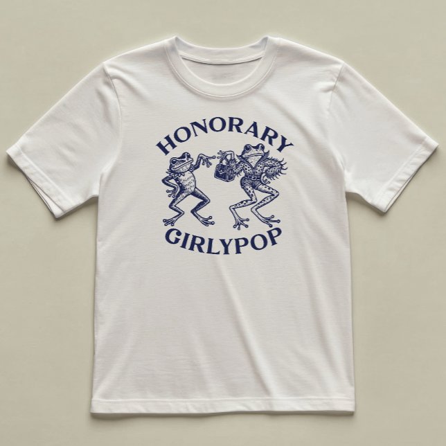 Honorary GirlyPop Funny Frog Illustrated T Shirt (Skapare uppladdad)