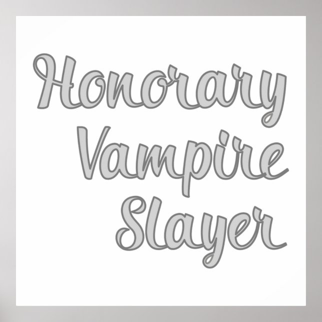 Honorary Vampire Sayer Buffy TV Show Fläkt Gift Poster (Framsidan)