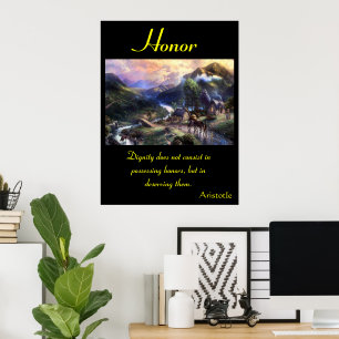 Honorblommor i brantlandskap poster