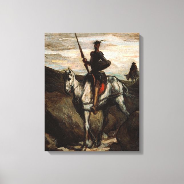 Honore Daumier - Don Quixote i bergen Canvastryck (Framsida)