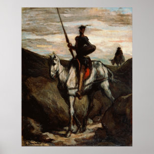 Honore Daumier - Don Quixote i bergen Poster