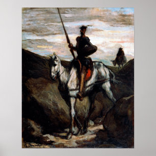 Honore Daumier Don Quixote i bergen Poster