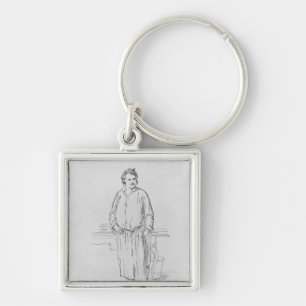 Honore de Balzac Fyrkantig Silverfärgad Nyckelring