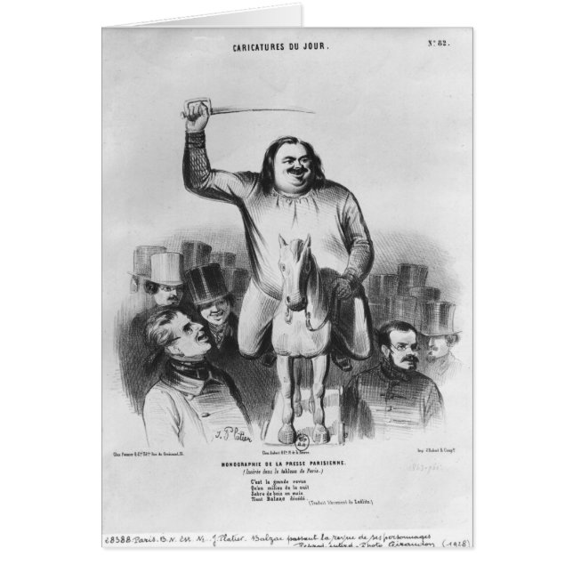 Honore de Balzac Hälsningskort (Framsidan)