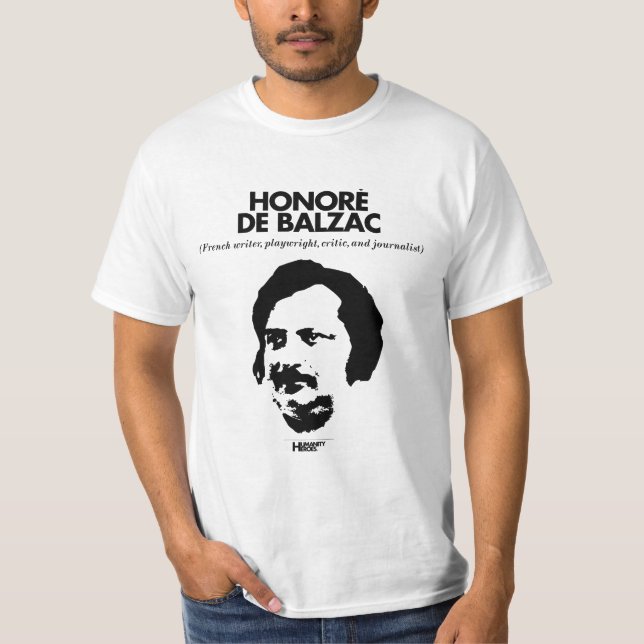 Honorè De Balzac vitT-tröja T-shirt (Framsida)