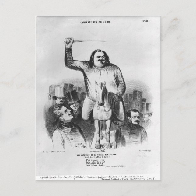 Honore de Balzac Vykort (Framsida)